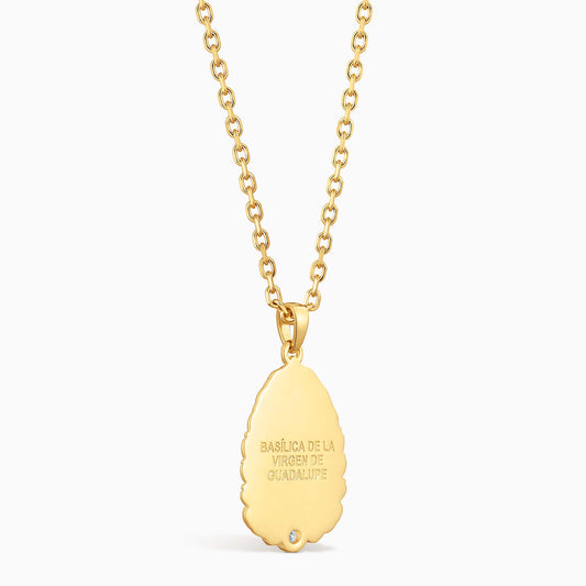 Medalla Nican Mopohua con diamante de 0.10 quilates
